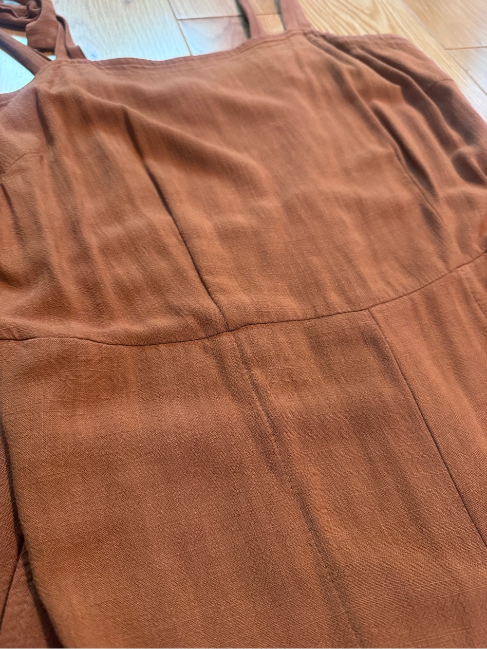 Universal Thread Rust Tie-Shoulder Wide-Leg Jumpsuit - Picture 4 of 6